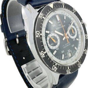 Vintage Wakmann Big Boy 13.36.00 Men Chronograph Watch Valjoux 234 Rare Serviced